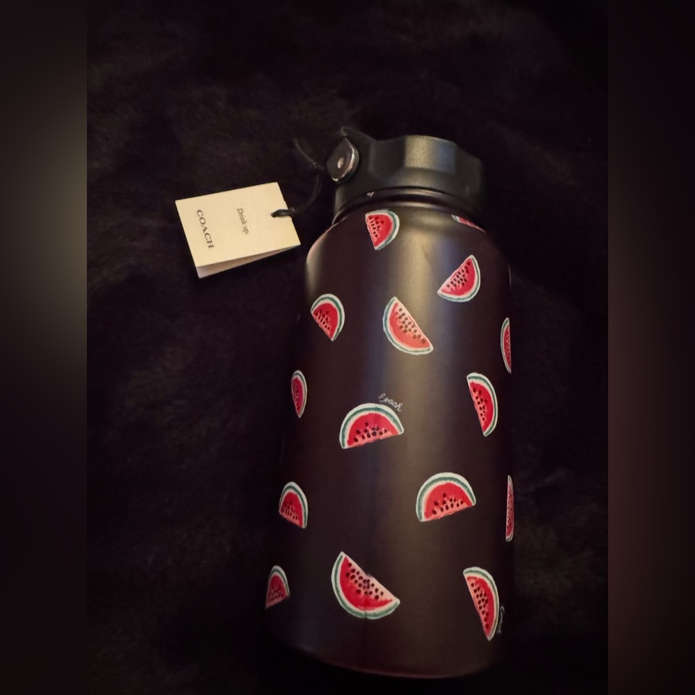 Coach Black Hot 🥵 or 🥶 thermos with Watermelon Design